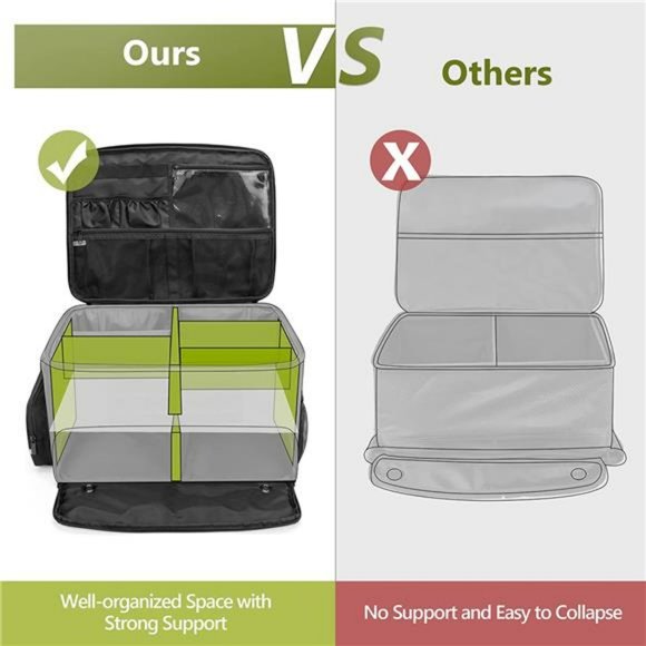 Golf Trunk Organizer Storage with Separate Compartment - Picture 4 of 6